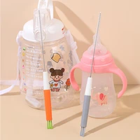 24cm baby bottle cleaning brush extension straw brush double head available and deep cleaning wash drinking feeding bottle