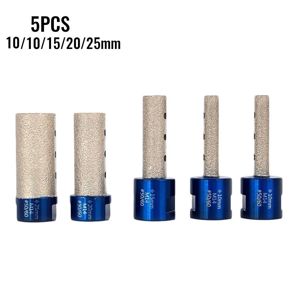 

5PCS Diamond Finger Bit 8/10/15/20/25mm For Porcelain Ceramic Tile Granite Marble For Angle Grinder Replace Accessories