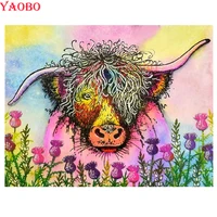 5d diamond painting animal color cow flower diy square diamond mosaic full layout embroidery cross stitch rhinestone pictures
