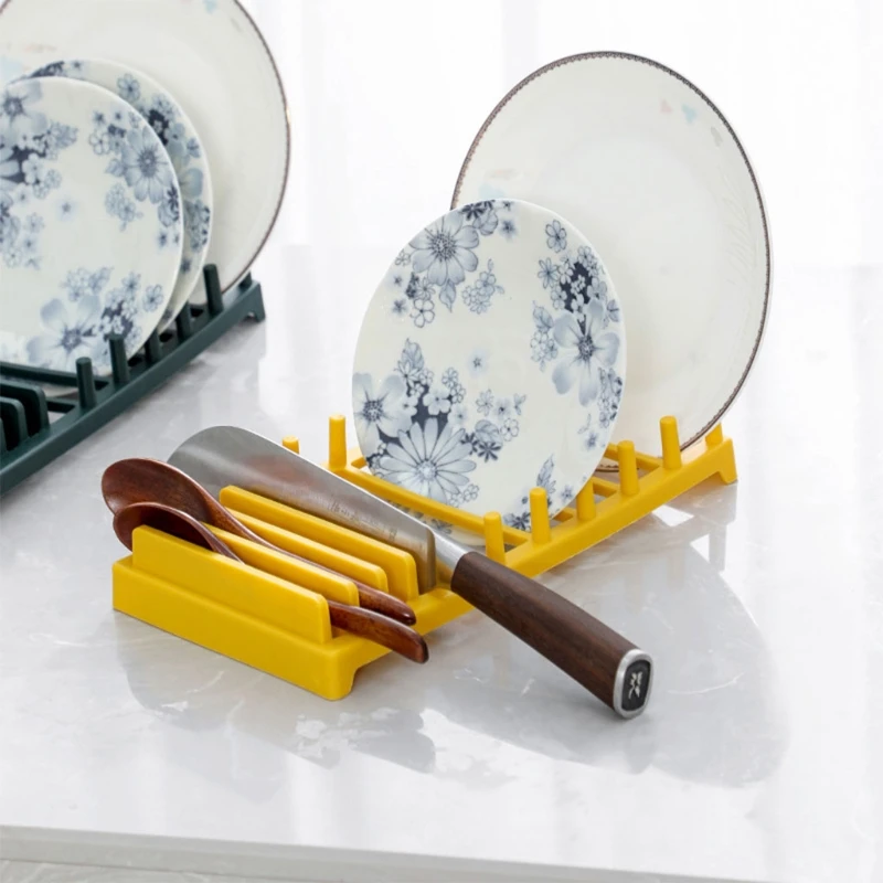 

10 ячеек для тарелок, сушилка для посуды, Настольная полка для хранения, пластиковый слив для посуды, кухонный Органайзер