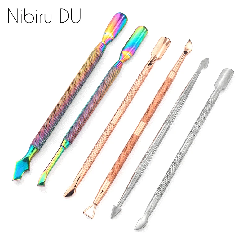 

Double Sided Stainless Steel Metal Cuticle Pusher Cuticle Dead Skin Trimmer Remover Nail File Manicure Art Pedicure Care Tool