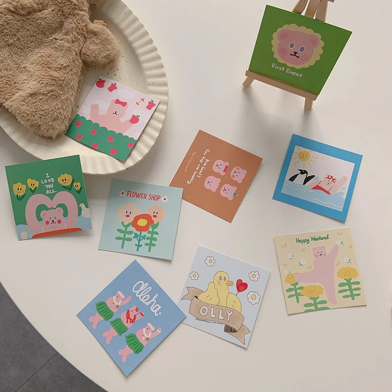 9 листов декоративная открытка SIXONE с рисунком медведя|Канцелярские наклейки| |