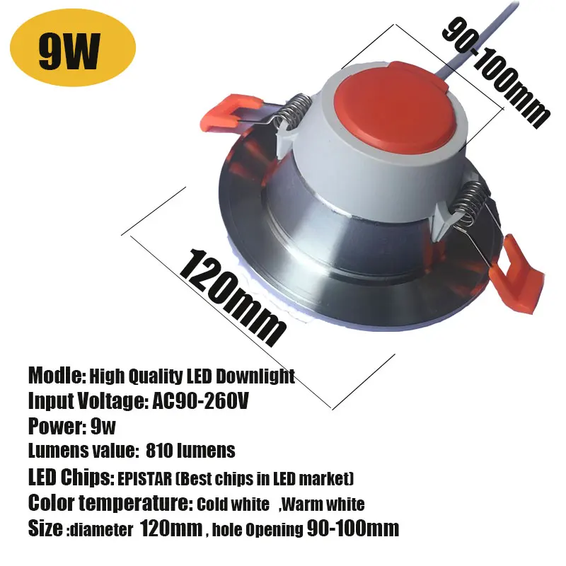 Led downlight 9W Светодиодный светильник Lamparas de Techo светодиодный 3 Вт 5 Вт 9 Вт 12 Вт 15 Вт 220 В 230 в 240 В светодиодный светильник для спальни кухни внутренний Светодиодный точечный светильник ing - Испускаемый цвет: Led downlight 9W
