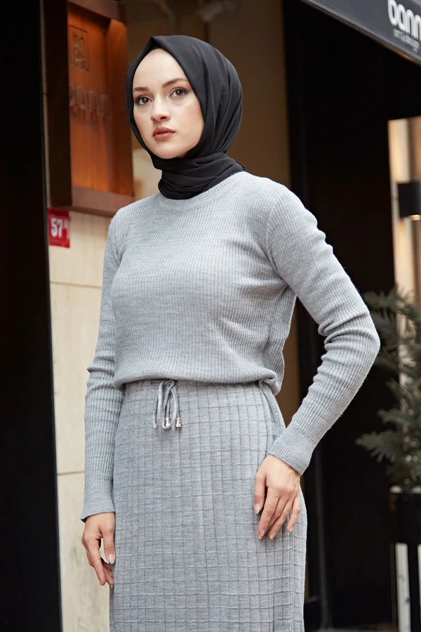 TUGBA Knitwear Waist Shirred Dress Muslim women dresses for women Muslim long dress Muslim women turkey
