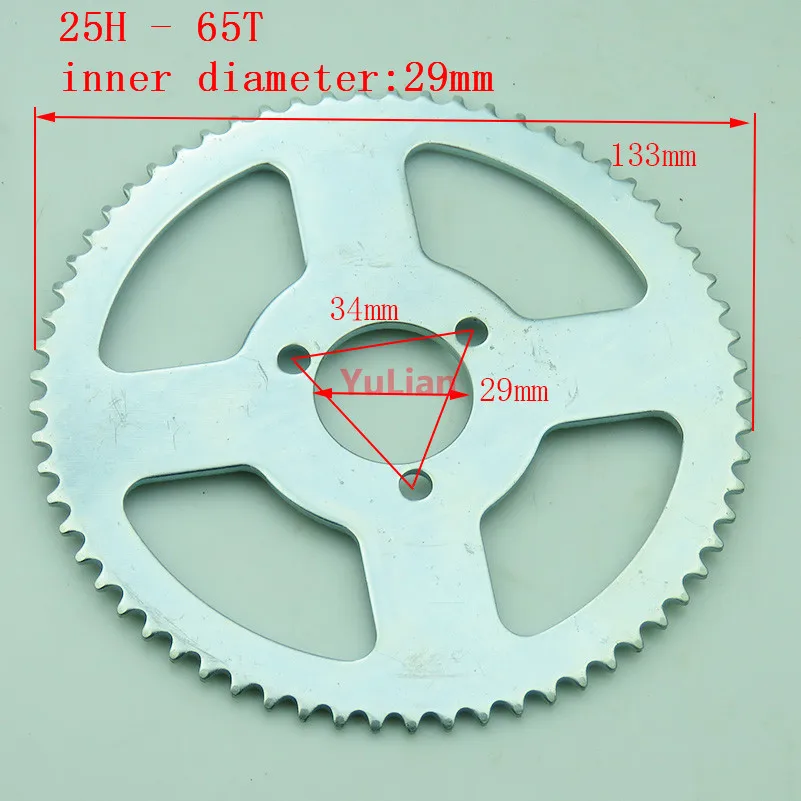 Задняя звездочка T8F 38T 25H 55T 65T 80T 29 мм для 47CC 49CC Mini Moto ATV Quad внедорожный карманный