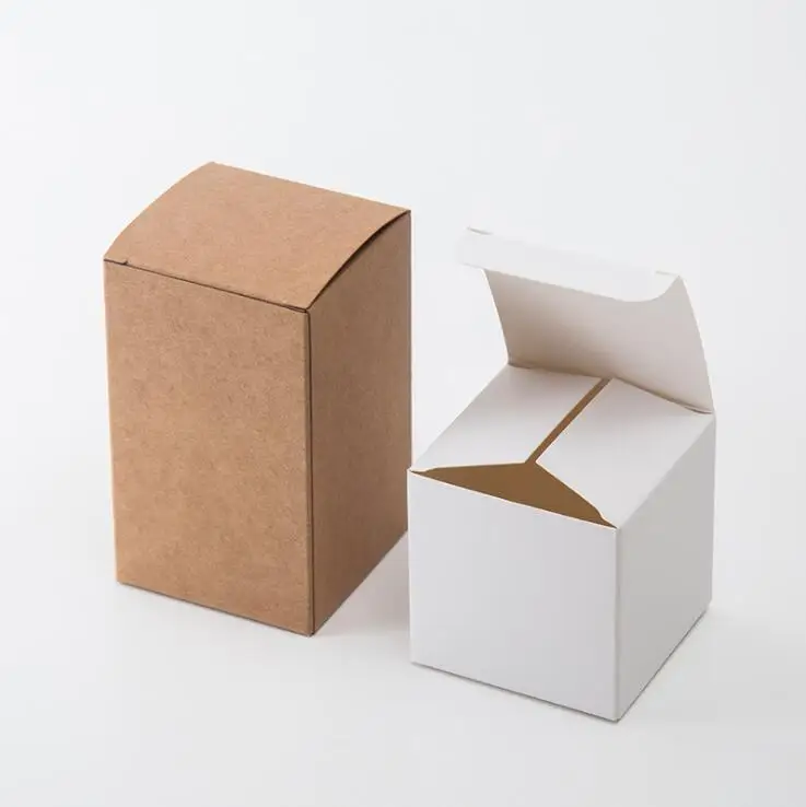 50 шт./лот натуральная крафт бумажная коробка кубик тук верхняя Подарочная