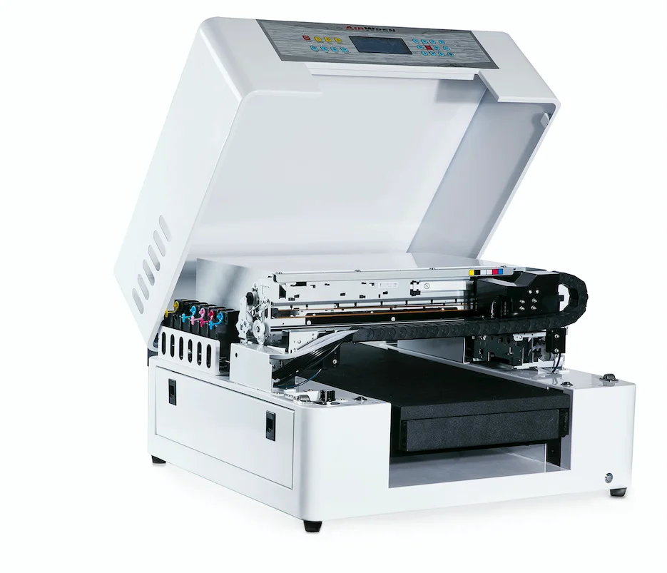 Cheap Airwren AR LED Mini4 A3 حجم 6 اللون الرقمية التلقائي مسطحة الأشعة فوق البنفسجية آلة طباعة ل جراب هاتف الخشب الجلود الاكريليك