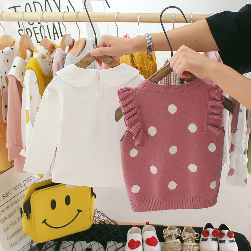 Рубашка с длинным рукавом и воротником для девочек|Блузки рубашки| |