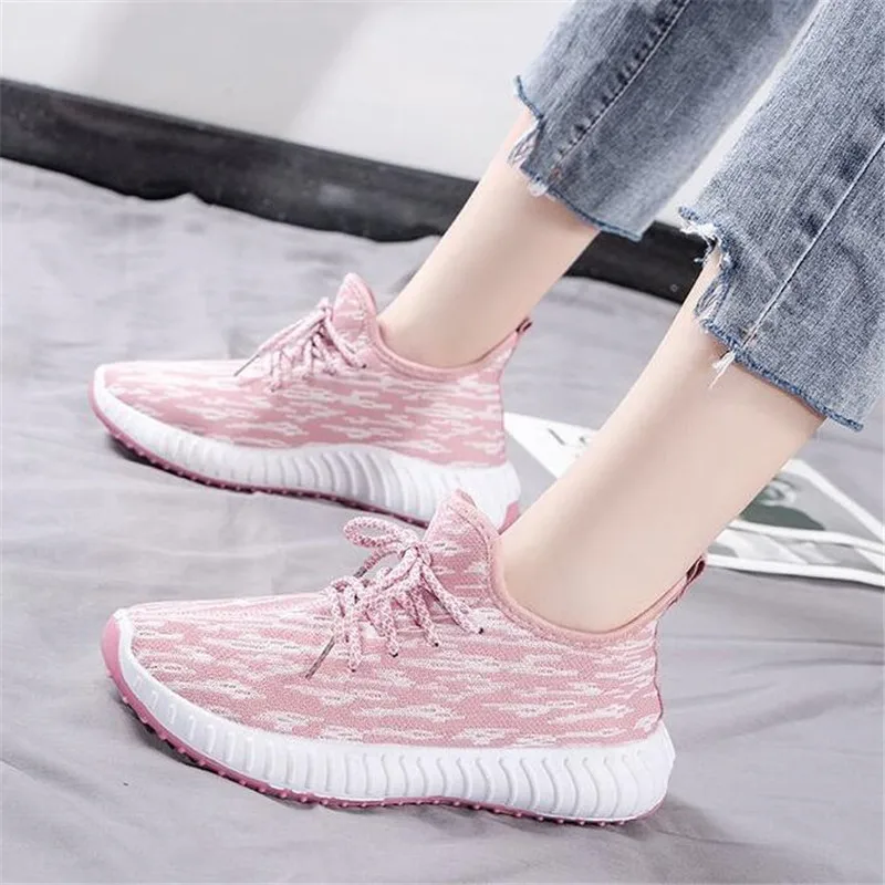 

Кроссовки женские на платформе, Вулканизированная подошва, дышащие, повседневная спортивная обувь для бега, лоферы, большие размеры