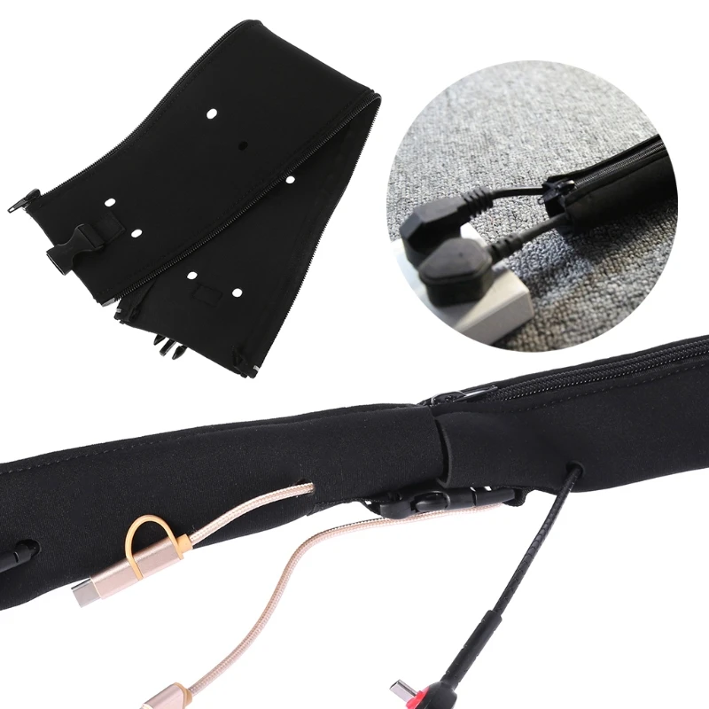 

Cable Sleeves Cord Management Cables Flexible Wire Organizer with Zipper Buckle