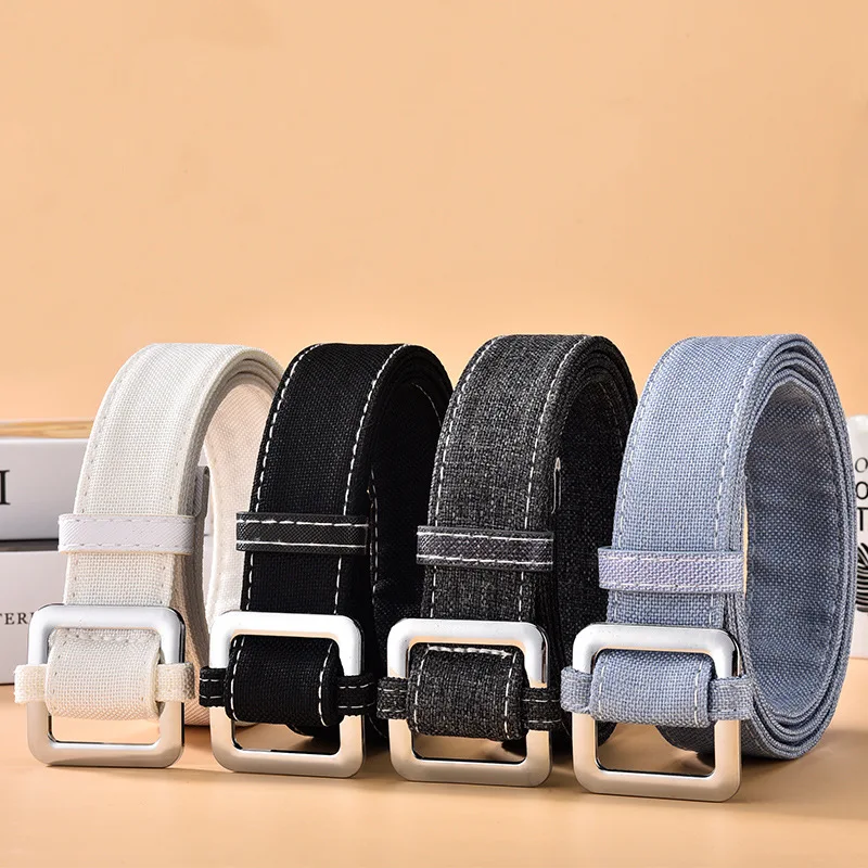 

New Women's Belt Fashion Oxford Cloth Punch-free Belts Denim Dress Coat Accessories Without Buckle Cowgirl Waistband for Ladies