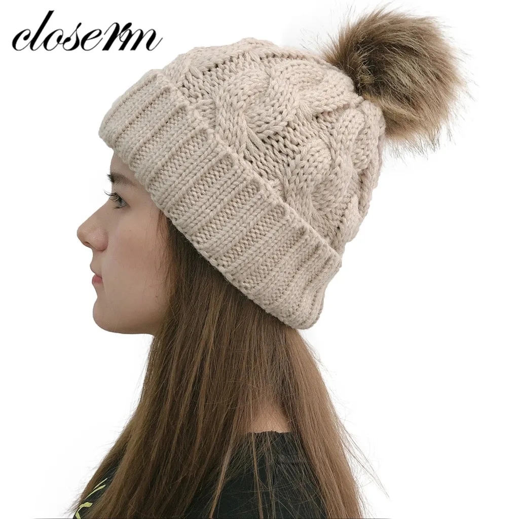 Шапки 2019Top Женские повседневные сплошные швы уличные плюшевые шапочки вязаные