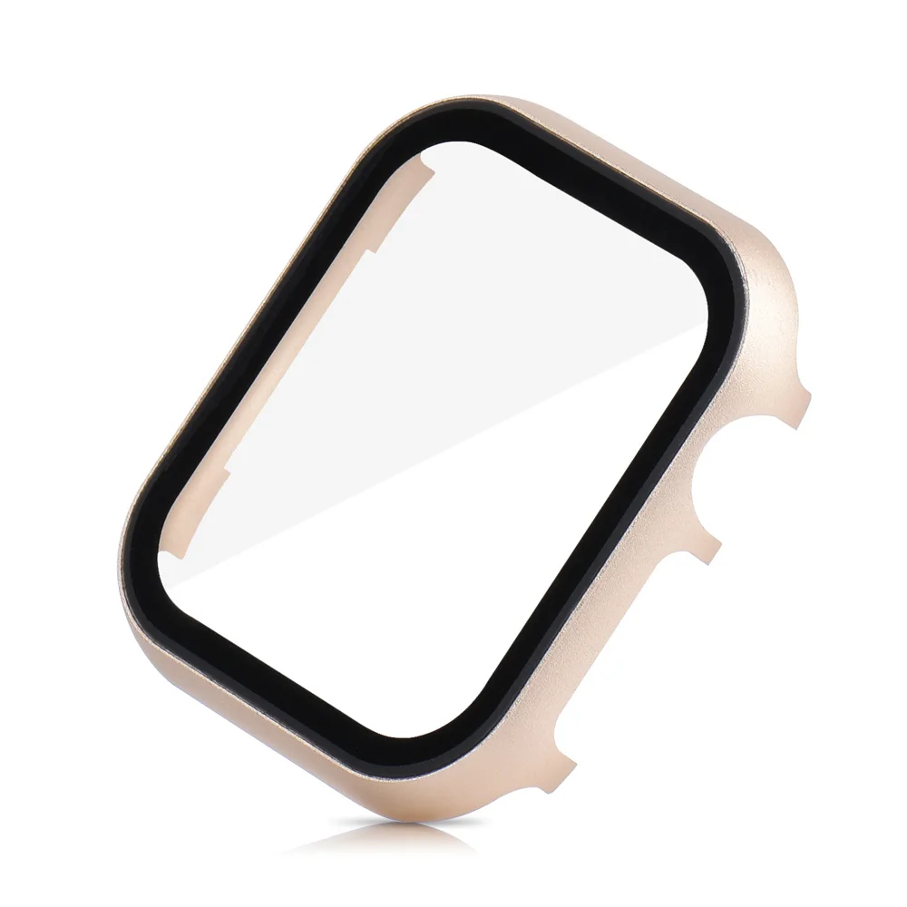 Металлический корпус Защитная пленка для экрана Apple Watch Series 4 3 2 1 для iWatch 44/40/42/38 мм полный защитный бампер
