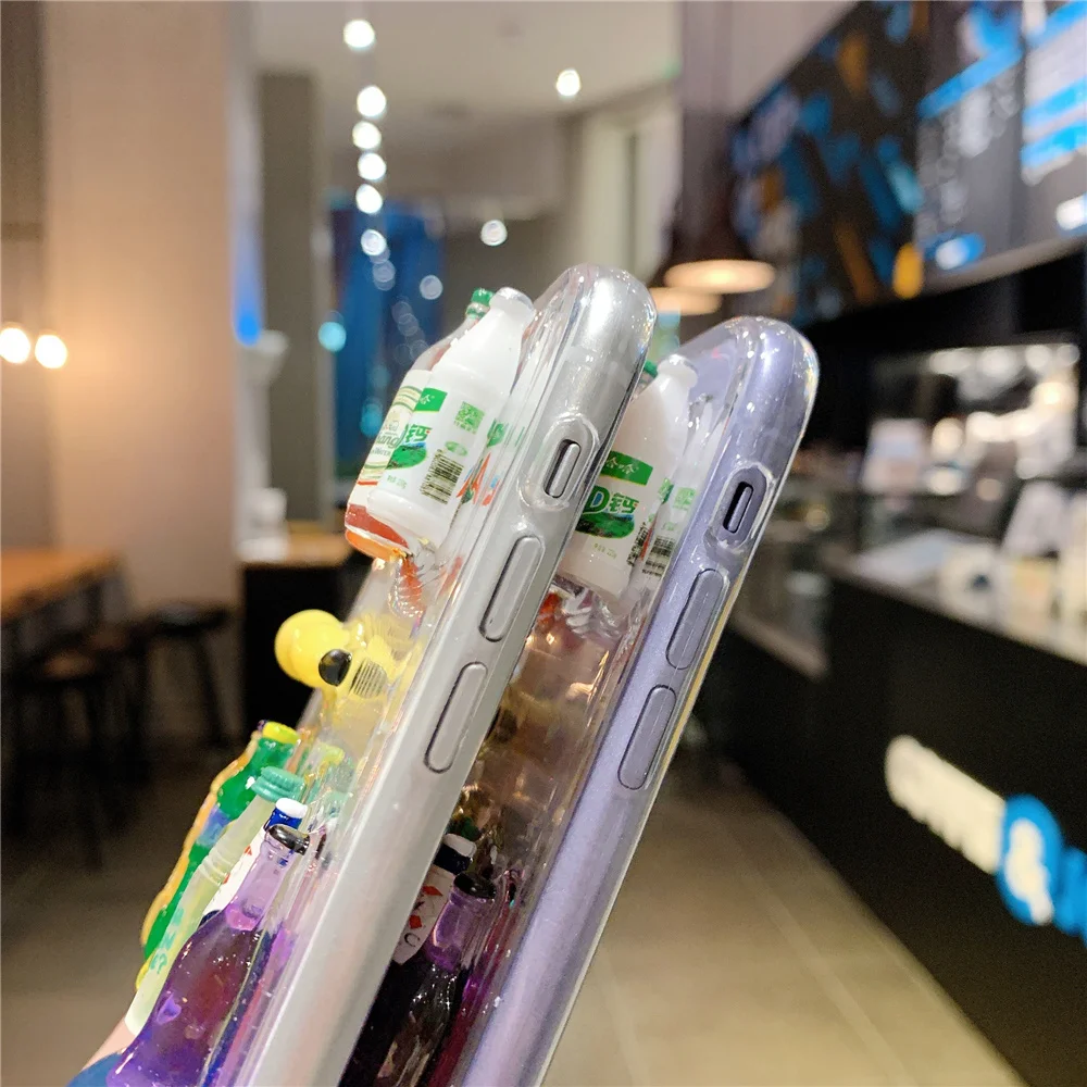 Cute 3D Crystal Summer drink sprite beverage bottle Phone Case For iPhone 11 Pro X XS MAX Xr 7 8 Plus SE2 Shochu beer Cover