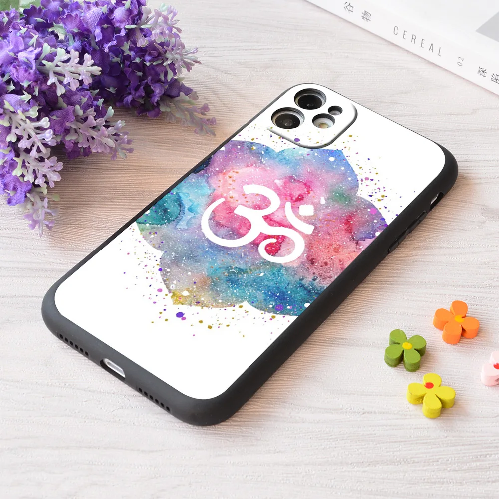 

For iPhone Om Print Soft Matt Apple Case