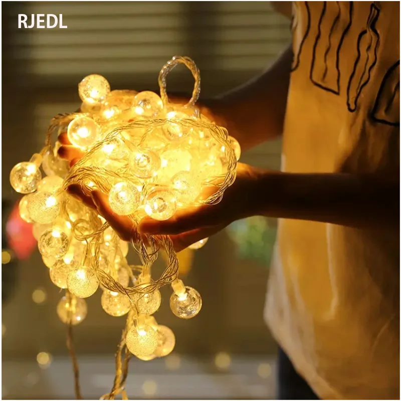 

RJEDL Solar Light String Outdoor Waterproof Bubble Ball LED Decorative Lamp Garden Fairy Tale Light For Home Party Show Wedding