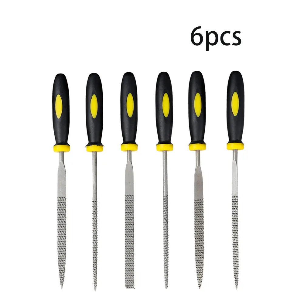 

6PCS Needle Files Set Wood Rasp Carving Hand Tools Mini Carbon Steel Rasp Needle Half Round Flat with Handle for Woodworking