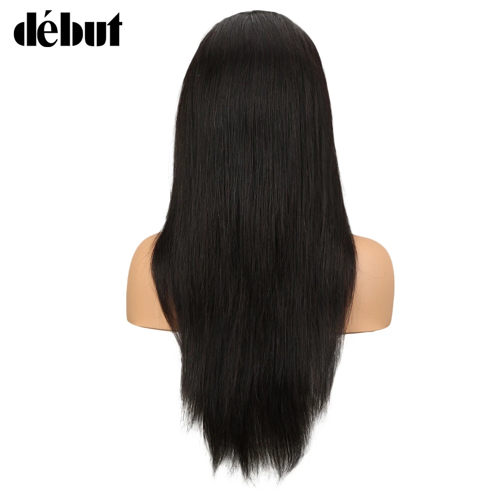 Дебютные парики из человеческих волос со шнуровкой спереди бразильские прямые