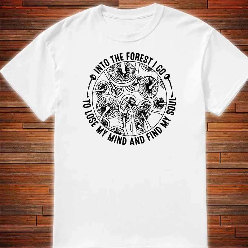 

Гриб в лесу Винтаж веганских материалов уличная футболка Для женщин хлопок, графичный Топ Magic грибы в готическом стиле, футболка дропшиппин...