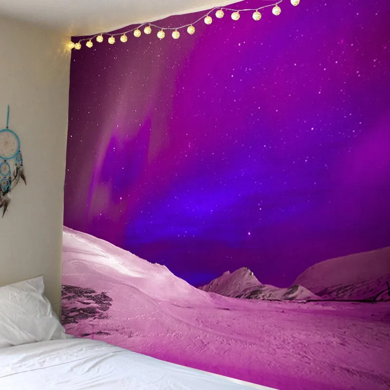 

Purple Northern Lights, Star Tapestries, Decorating The Room, Living Room, Bedroom Upholstery Cloth