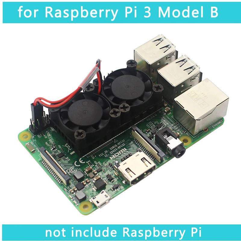 Raspberry Pi 4 Model B двойной вентилятор с радиатором окончательные двойные вентиляторы