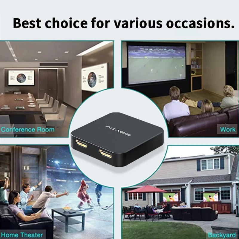 HDMI совместимый разветвитель 1 в 2 Переключатель поддерживает 3D 4K @ 30HZ Полный HD1080P