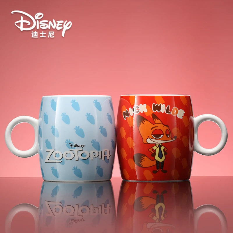

Disney Mugs Zootopia Series Mugs Home Large Capacity Coffee Mugs with Cover and Spoon Heat Resisting Milk Mugs coffee cup