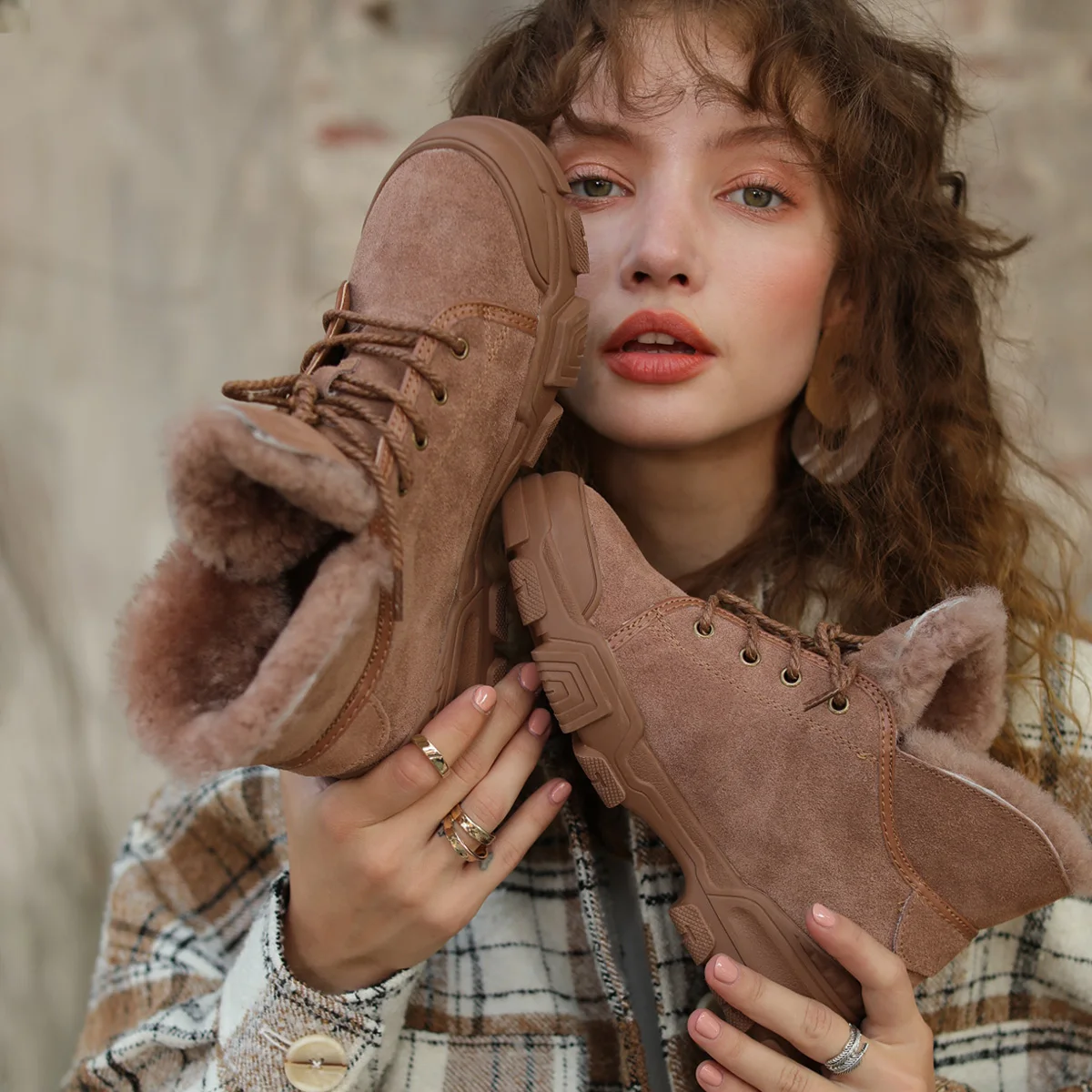 Оригинальные женские ботинки Artmu зимние фланелевые ботильоны ручной работы на