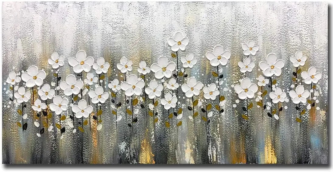 

Oil Paintings 100% Hand Painted Floral Oil Paintings Canvas Modern No Framed Grace Abstract Flowers Wall Hanging Artwork Home