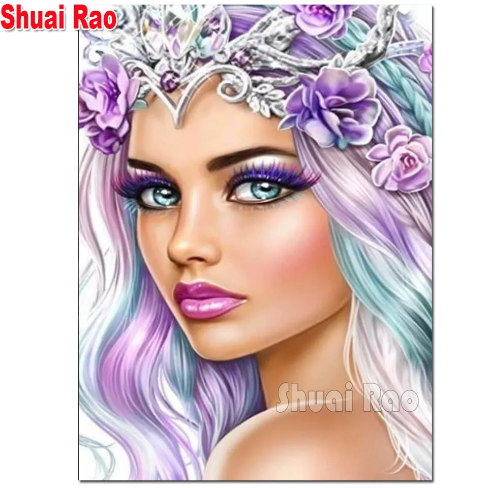 Алмазная мозаика 5d сделай сам картина из страз красивая женщина вышивка