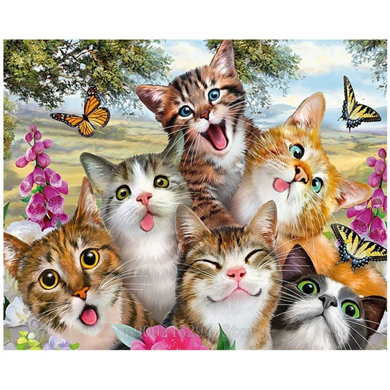 Алмазная 5d картина сделай сам животные кошки квадратные картины вышивка