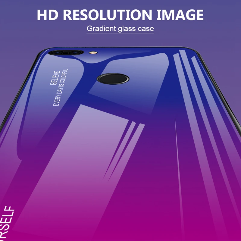 Градиентный чехол из закаленного стекла для Huawei Y7 Pro Y6 Prime 2019 Y5 2018 Y9 y9 | Мобильные
