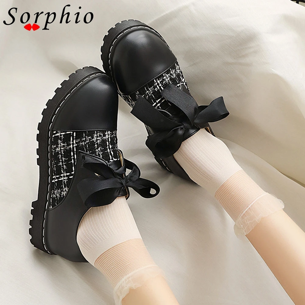 

Женский весенний брендовый дизайн Sorphio, шнуровка, шитье, клетчатая удобная обувь на плоской подошве, женская модная обувь на плоской подошве