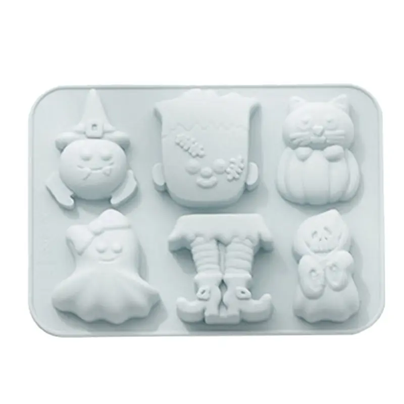 Силиконовая форма для конфет на Хэллоуин 6 ячеек шоколада помадки торта M68E | Дом и