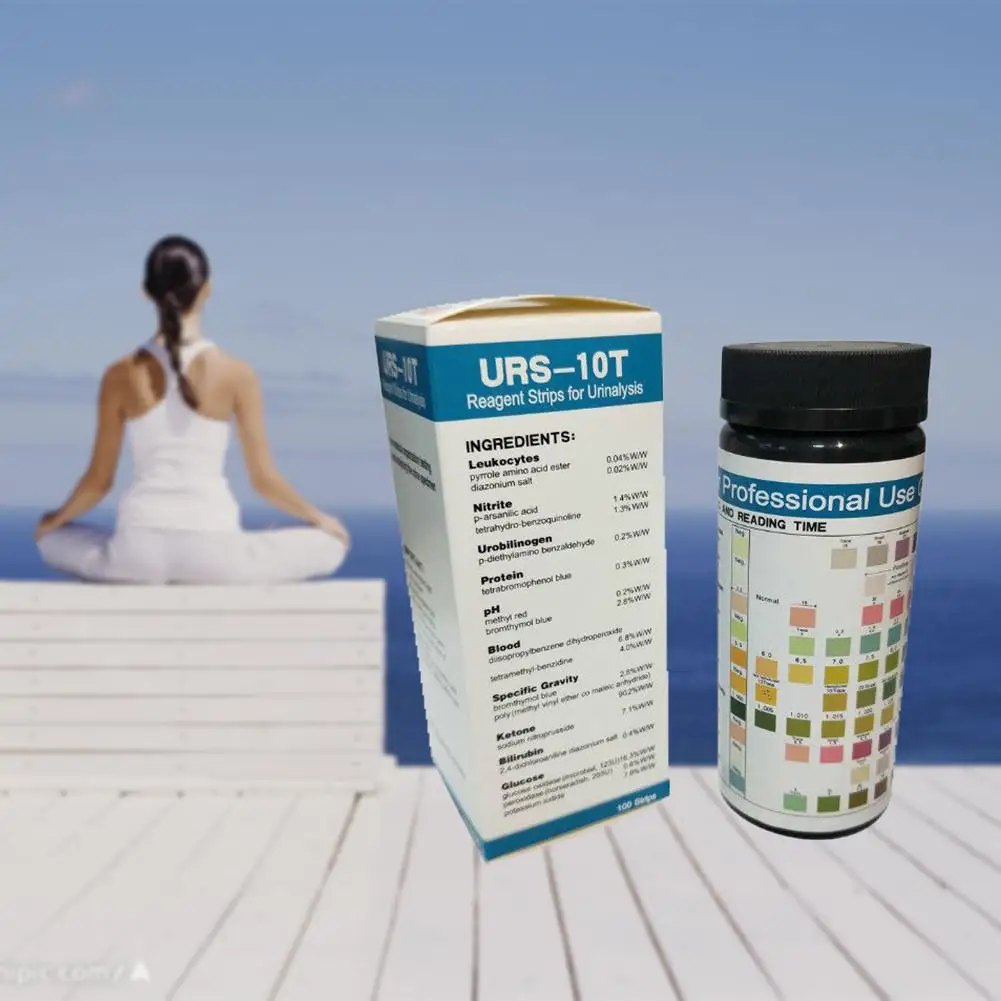

50/100 URS-10T Urine Test Strips 10 Urine Parameter Test Strips WBC Nitrite Urobilinogen Protein PH Blood Specific Gravity
