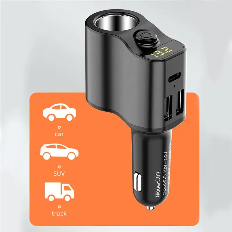 3 Порты и разъёмы зарядных порта USB для автомобиля Зарядное устройство