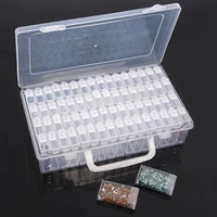 5664 grid transparent plastic storage box diamond mosaic accessories nail art rhinestone bead container organizer suitcase tool