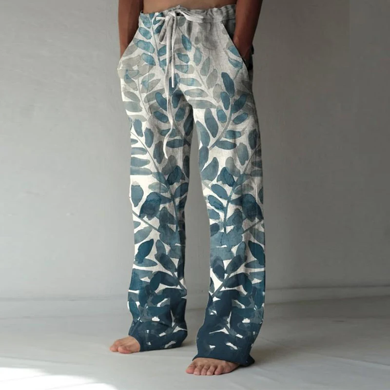 

Autumn Casual Loose Men Trousers Fashion High Street Mens Long Pants 2021 Summer Vintage Skull Print Straight Pants Streetwear