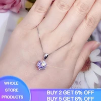 sell at a loss luxury classic 1ct lab diamond pendant necklace with box chain white gold color silver 925 necklace women gift