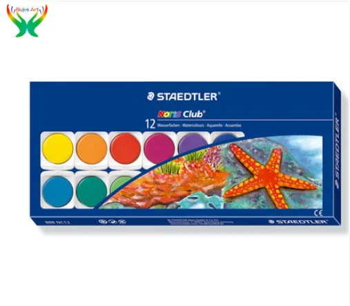 Staedtler 24 цвета Твердые акварельные краски с кистью внутри белой коробкой картина