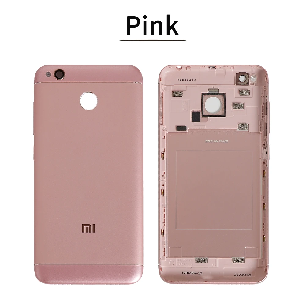 Pink Оригинальная задняя крышка корпус батареи для Xiaomi Redmi 4X Задняя крышка батареи металл+ стекло камера+ боковые клавиши задняя крышка корпуса - Цвет: Pink