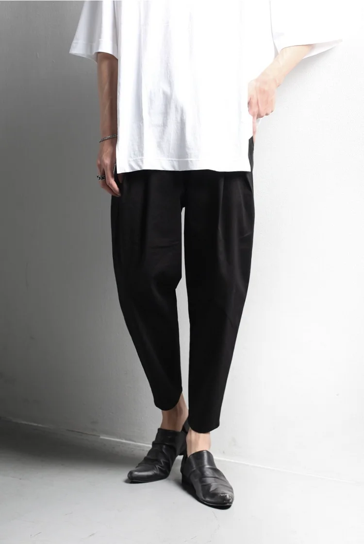 

Men's loose sports pants straight Korean solid color fashion tapered pants wide leg casual pants