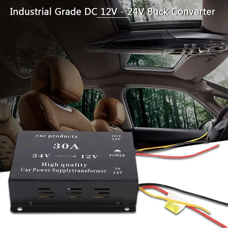 DC 24V в DC 12V автомобильный понижающий преобразователь 30A 360W понижающий регулятор мощности