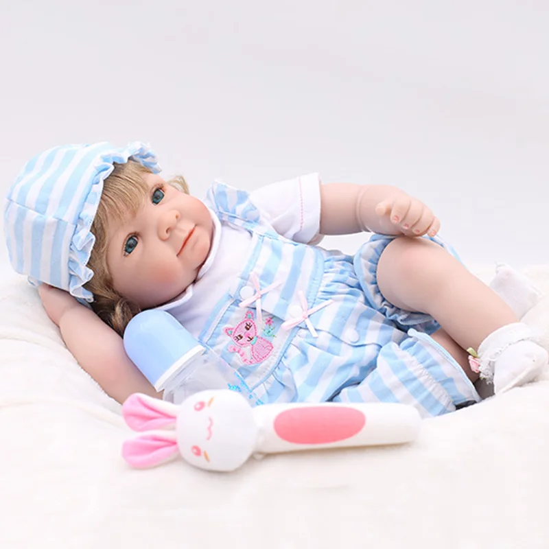 Reborn Baby Doll 22 дюймов 55 см Силиконовая виниловая девочка-кукла светлые волосы мягкая ткань тело живой малыш ребенок Рождество подарок для детей