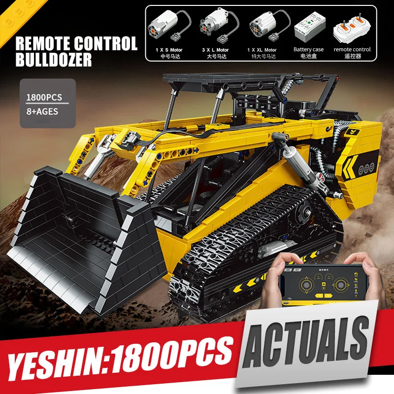 

Yeshin 22007 APP RC погрузчик с бортовым поворотом, строительный блок, сборка кирпичей, моторизованный высокотехнологичный автомобиль, игрушки для ...