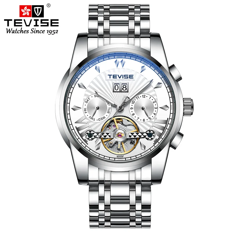

Tevise Waterproof Automatic Men's Mechanical Watch Business Steel Belt Mechanical Business Formal Wear Watch Luxury Watch