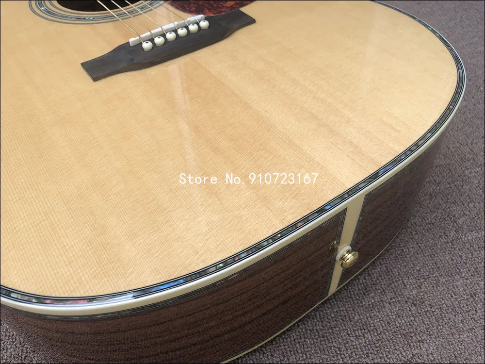 2020 High quality acoustic guitar 41'' 45 D 20 frets pearl inlay with EQ Top solid spruce Rose wood on the side free shipping | Спорт и