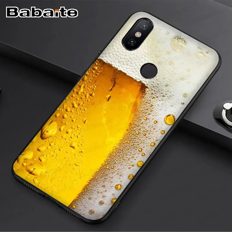 beer foam Black TPU Soft Phone Case Cover For redmi 7 5plus 5A 6pro 4X note5A note6pro note7 funda