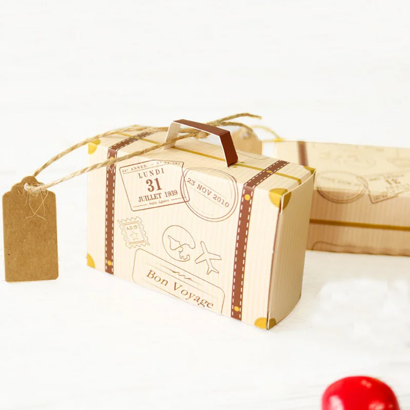 2 шт./компл. мини-чемодан дизайн коробка конфет шоколада Свадебная подарочная с