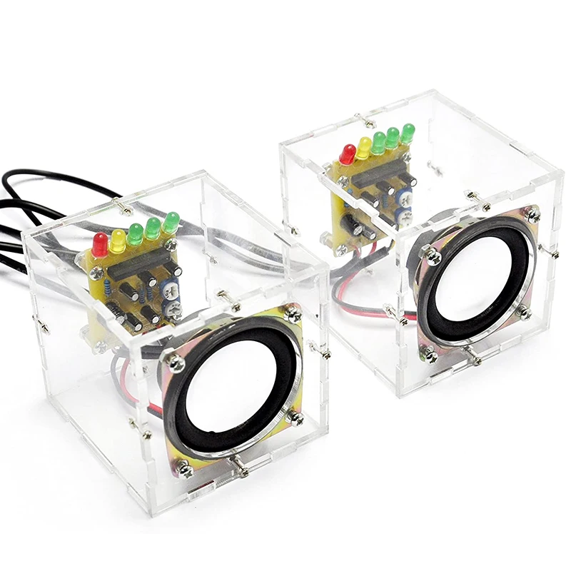 Мини электронный прозрачный стерео динамик коробка DIY Kit усилитель звука для Arduino